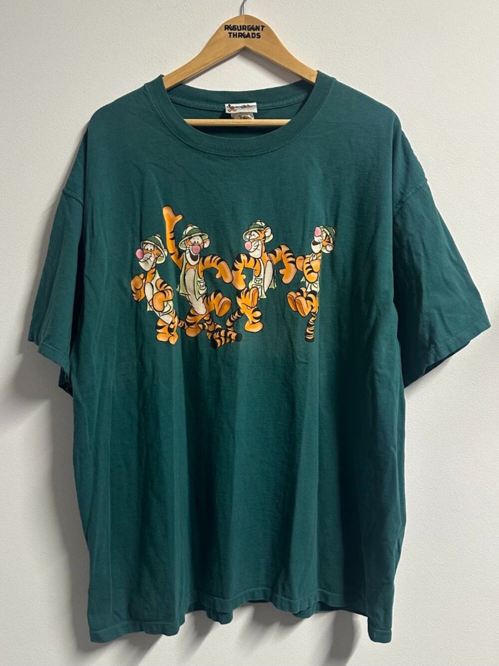 Vintage Disney Tigger Safari Tshirt Green Men's 2XL